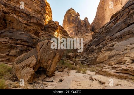 Jebel Ikmah, größte Open-Air-Bibliothek, Al Ula, Königreich Saudi-Arabien, Naher Osten Stockfoto