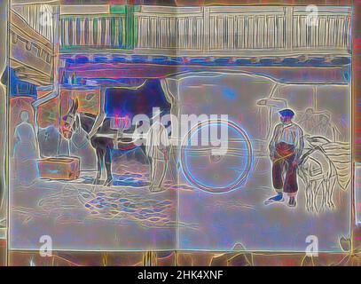 Inspiriert von Spanish Sketch Mounted in Scrap Book, Edward Penfield, Amerikaner, 1866-1925, Aquarell und Graphit auf Papier montiert in Schrott Buch, ca. 1911, Blatt, ungefaltet: 9 1/4 x 13 1/8 Zoll, 23,5 x 33,3 cm, neu erfunden von Artotop. Klassische Kunst neu erfunden mit einem modernen Twist. Design von warmen fröhlichen Leuchten der Helligkeit und Lichtstrahl Strahlkraft. Fotografie inspiriert von Surrealismus und Futurismus, umarmt dynamische Energie der modernen Technologie, Bewegung, Geschwindigkeit und Kultur zu revolutionieren Stockfoto