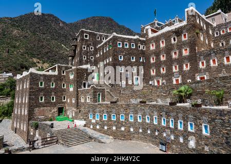 Rijal Almaa Bergdorf, Asir Mountains, Königreich Saudi-Arabien, Mittlerer Osten Stockfoto