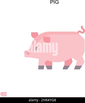 Einfaches Vektor-Symbol für Schwein. Illustration Symbol Design-Vorlage für Web mobile UI-Element. Stock Vektor