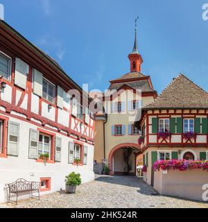 Stadttor, Burkheim am Kaiserstuhl, Breisgau, Südschwarzwald, Baden-Württemberg, Deutschland, Europa Stockfoto