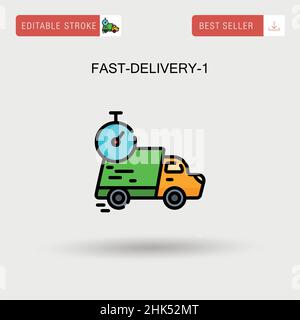 Fast-Delivery-1 einfaches Vektorsymbol. Stock Vektor
