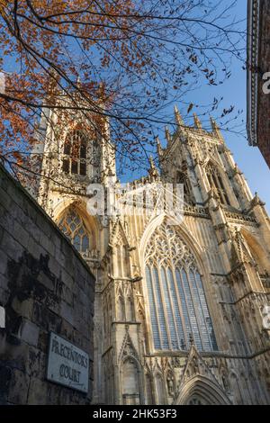 York Minster's West Bell Towers, York, North Yorkshire, England, Vereinigtes Königreich, Europa Stockfoto