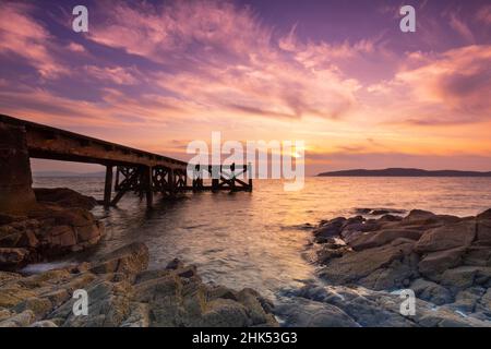 Portencross Pier, Firth of Clyde, North Ayrshire, Schottland, Vereinigtes Königreich, Europa Stockfoto