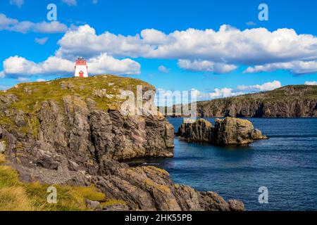 Fort Point (Admiral's Point) Lighthouse, Trinity, Bonavista Peninsula, Neufundland, Kanada, Nordamerika Stockfoto