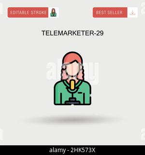 Telemarketer-29 einfaches Vektorsymbol. Stock Vektor