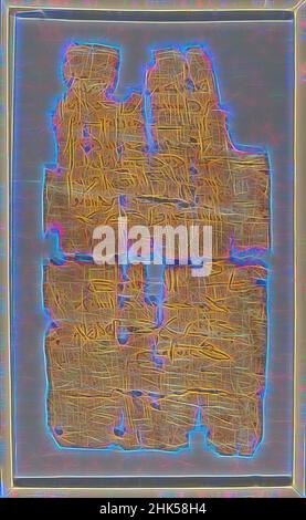 Inspiriert von Papyrus-Fragmenten in Demotic, Papyrus, Tusche, Ägypten, 1st-2nd Jahrhundert C.E., Römerzeit, Glas: 7 1/8 x 11 5/8 Zoll, 18,1 x 29,5 cm, ägyptisch, Papyrus, ptolemäisch, Römerzeit, Neu gestaltet von Artotop. Klassische Kunst neu erfunden mit einem modernen Twist. Design von warmen fröhlichen Leuchten der Helligkeit und Lichtstrahl Strahlkraft. Fotografie inspiriert von Surrealismus und Futurismus, umarmt dynamische Energie der modernen Technologie, Bewegung, Geschwindigkeit und Kultur zu revolutionieren Stockfoto