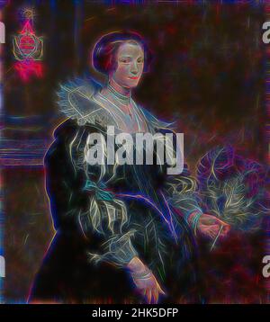 Inspiriert von Portrait of Anna Wake 1605-before 1669, Anthony van Dyck, 1628, Reimagined by Artotop. Klassische Kunst neu erfunden mit einem modernen Twist. Design von warmen fröhlichen Leuchten der Helligkeit und Lichtstrahl Strahlkraft. Fotografie inspiriert von Surrealismus und Futurismus, umarmt dynamische Energie der modernen Technologie, Bewegung, Geschwindigkeit und Kultur zu revolutionieren Stockfoto