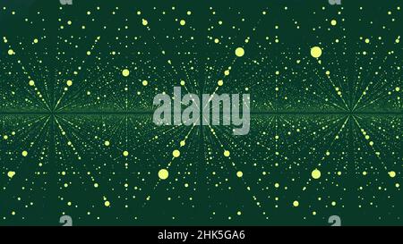 Abstrakt schöne geometrische Hintergrund mit beweglichen Punkten. Abstrakter Plexus-Fantasy-Technologie. Abstrakte Animation mit Punkten. Stockfoto