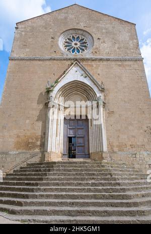 Monticchiello (Italien) - das wunderbare mittelalterliche und künstlerische Dorf der Toskana, in der Gemeinde Pienza, Val d'Orcia UNESCO-Stätte, im Frühjahr Stockfoto