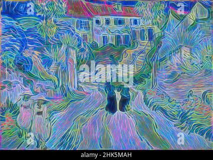 Inspiriert von Stairway at Auvers, Vincent van Gogh, Niederländisch, 1853–1890, Juli 1890, Öl auf Leinwand, Auvers-sur-Oise, Île-de-France, Frankreich, Europa, Gemälde, 19 11/16 × 27 3/4 Zoll (50 × 70,5 cm, neu erfunden von Artotop. Klassische Kunst neu erfunden mit einem modernen Twist. Design von warmen fröhlichen Leuchten der Helligkeit und Lichtstrahl Strahlkraft. Fotografie inspiriert von Surrealismus und Futurismus, umarmt dynamische Energie der modernen Technologie, Bewegung, Geschwindigkeit und Kultur zu revolutionieren Stockfoto