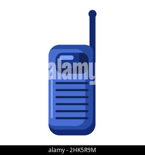 Walkie-Talkie isoliert auf weißem Hintergrund. Konzept der Polizei für mobile Geräte. Vektorgrafik. Stock Vektor