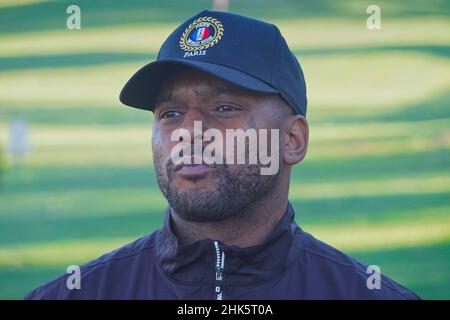 Pebble Beach, USA. 01st. Februar 2022. Der in Los Angeles lebende Rapper „Schoolboy Q“ beim AT&T Pebble Beach Pro-am PGA Tour Golf Event Monterey Peninsula, California, USA Credit: Motofoto/Alamy Live News Stockfoto