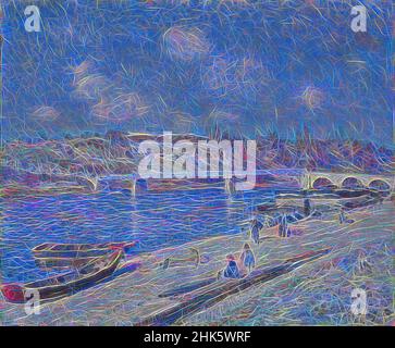 Alfred Sisley (geboren in Frankreich), 1839–1899, 1884, inspiriert vom Strand von Saint-Mammès, Öl auf Leinwand, Moret-sur-Loing, Île-de-France, Frankreich, Europa, Gemälde, 20 3/8 × 24 1/2 Zoll (51,8 × 62,2 cm, neu erfunden von Artotop. Klassische Kunst neu erfunden mit einem modernen Twist. Design von warmen fröhlichen Leuchten der Helligkeit und Lichtstrahl Strahlkraft. Fotografie inspiriert von Surrealismus und Futurismus, umarmt dynamische Energie der modernen Technologie, Bewegung, Geschwindigkeit und Kultur zu revolutionieren Stockfoto