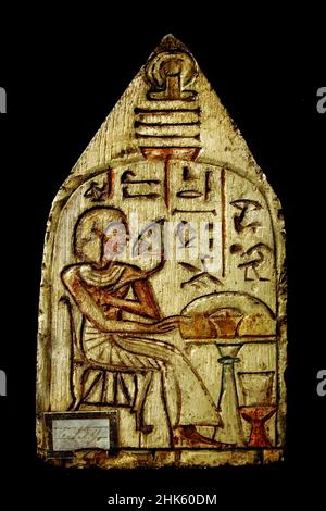 RA Stele, Kalkstein, New Kingdom, 19th Dynasty, (1279-1190 v. Chr.), Deir el-Medina, Ägypten (Museo Egizio di Torino Italien) Stockfoto