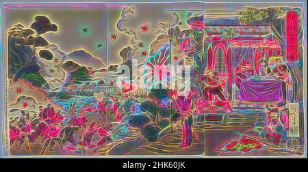 Inspiriert von großem Sieg für das große Japan: Der Fall von Jiuliancheng, Nobushige, Japaner, aktiv Ende des 19th. Jahrhunderts, Meiji-Periode, 1868–1912, Furuhashi Shinnosuke, Japaner, Aktiv Ende des 19th. Jahrhunderts, 1894 oder 1895, Triptychon von Farbholzschnitten, hergestellt in Tokio, Japan, Asien, Triptychon AS, Reimagined by Artotop. Klassische Kunst neu erfunden mit einem modernen Twist. Design von warmen fröhlichen Leuchten der Helligkeit und Lichtstrahl Strahlkraft. Fotografie inspiriert von Surrealismus und Futurismus, umarmt dynamische Energie der modernen Technologie, Bewegung, Geschwindigkeit und Kultur zu revolutionieren Stockfoto