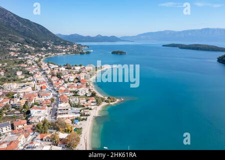Nydri eine kleine Stadt in Lefkada, Griechenland Stockfoto