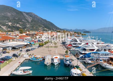 Nydri eine kleine Stadt in Lefkada, Griechenland Stockfoto