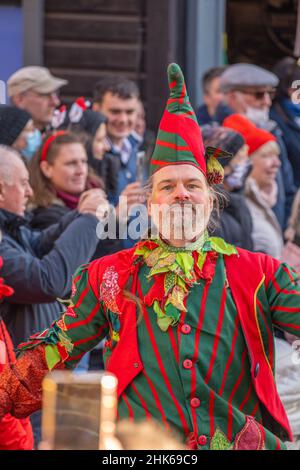 Darsteller bei der Straßenparade für das Dickens-Festival Rochester Kent Stockfoto