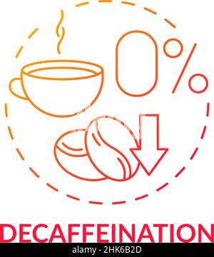 Symbol für das Konzept des roten Gradienten zur Entkoffeinierung Stock Vektor