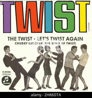 Vintage Vinyl Plattencover - Checker, Chubby - Let's Twist Again - D - 1962 Stockfoto
