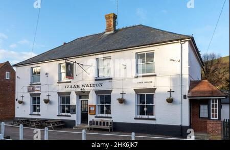 Das Izaak Walton Public House, High Street, East Meon, Petersfield, Hampshire, England, Großbritannien. Stockfoto