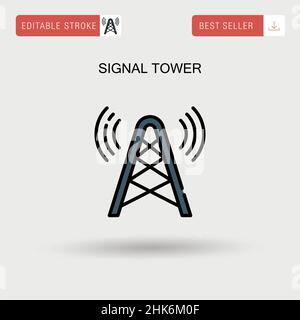 Signal Tower einfaches Vektorsymbol. Stock Vektor