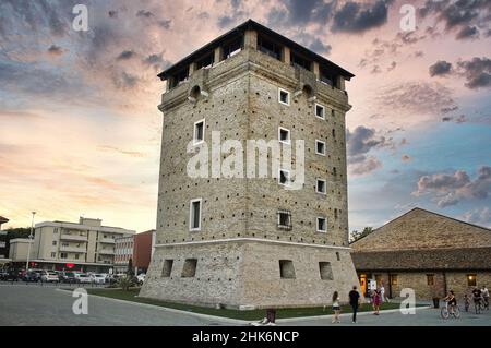 Die hübsche Stadt Cervia, eines der beliebtesten Touristenorte Italiens Stockfoto