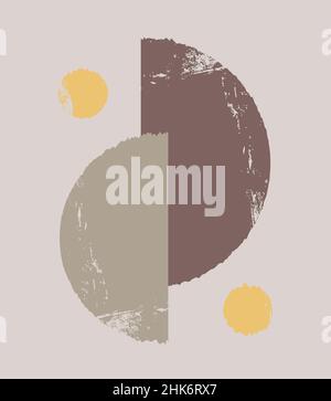 Abstraktes Poster mit einfachen Formen. Moderner minimalistischer Hintergrund im modernen Boho-Stil. Stock Vektor
