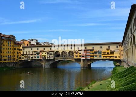 Italien, Florenz - Ponte Vecchio in einer schönen Aussicht Stockfoto