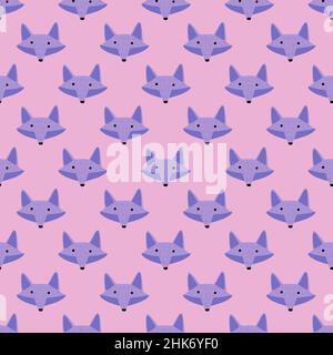 Nahtloses Fox-Muster im Freihandstil. Kopf Tiere auf bunten Hintergrund. Vektorgrafik für Textildrucke, Stoff, Banner, Backdrops und wa Stock Vektor
