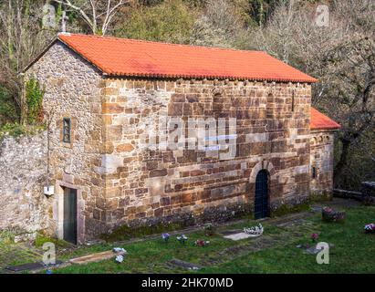 Iglesia prerrománcia de San Antolín de Toques. La Coruña. Galicien. España Stockfoto