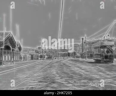Inspiriert von Wellington, vom Bahnhof, Muir & Moodie Studio, Fotostudio, um 1904, Dunedin, Gelatine Dry Plate Process, Reimagined by Artotop. Klassische Kunst neu erfunden mit einem modernen Twist. Design von warmen fröhlichen Leuchten der Helligkeit und Lichtstrahl Strahlkraft. Fotografie inspiriert von Surrealismus und Futurismus, umarmt dynamische Energie der modernen Technologie, Bewegung, Geschwindigkeit und Kultur zu revolutionieren Stockfoto