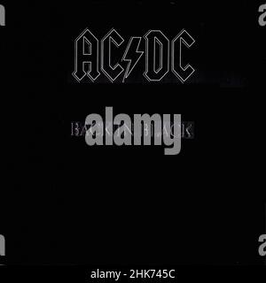 Vintage Vinyl Schallplattencover - AC-DC - Back in Black - US - 1980- Ausgabe 2003 Stockfoto
