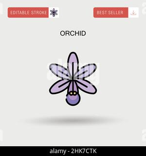 Einfaches Vektor-Symbol der Orchidee. Stock Vektor