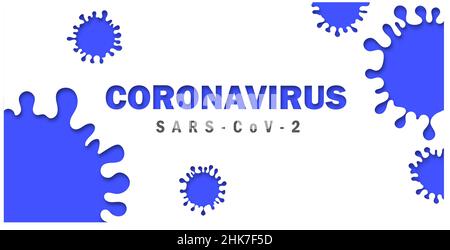 BLAUES KONZEPT CORONAVIRUS. SARS-COV. Wuhan-Coronavirus 2019-nCoV-Konzept.Dangerous chinese nCoV Coronavirus, SARS pandemische Risikowarnung. Symptome. Chines Stock Vektor
