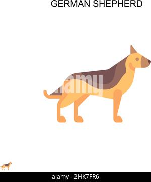 Deutscher Schäferhund einfaches Vektor-Symbol. Illustration Symbol Design-Vorlage für Web mobile UI-Element. Stock Vektor