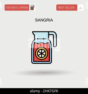 Einfaches Vektorsymbol für Sangria. Stock Vektor