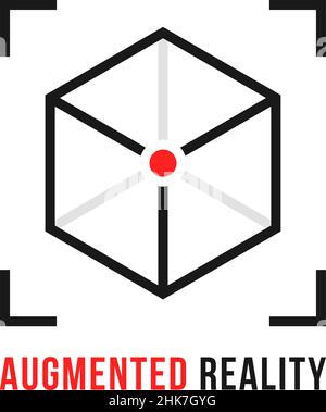 Augmented Reality mit Thin Line Cube Stock Vektor