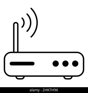 Router-Symbol. Symbol für das Router-bezogene Signal. Vektordarstellung auf weißem Hintergrund isoliert Stock Vektor