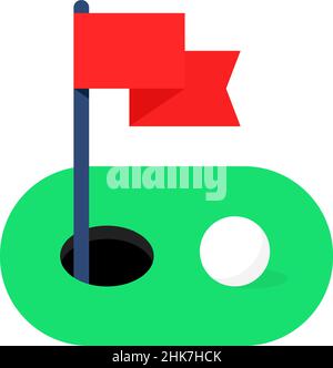 Einfaches grünes Golfplatzsymbol Stock Vektor