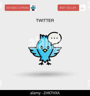 Einfaches Vektor-Symbol für Twitter. Stock Vektor