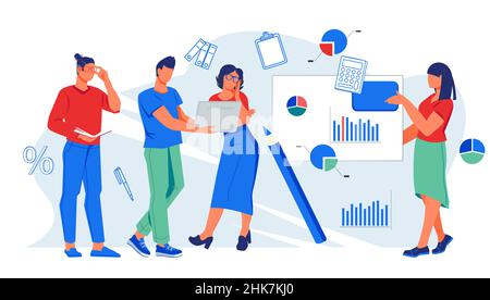 Marketing Business Plan und Entwicklungsstrategie Konzept. Stock Vektor