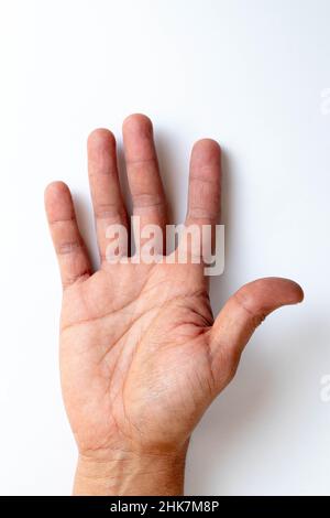 Zehen, Hände und Nägel. Männliche menschliche Körperteile 20 bis 30 Jahre alt 24Mpx Bild Stockfoto