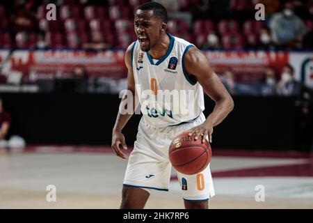 Venedig, Italien. 02nd. Februar 2022. Semaj Christon (Ratiopharm ULM) während Umana Reyer Venezia gegen Ratiopharm Ulm, Basketball EuroCup Championship in Venedig, Italien, Februar 02 2022 Quelle: Independent Photo Agency/Alamy Live News Stockfoto