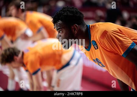 Venedig, Italien. 02nd. Februar 2022. NAT Diallo (Ratiopharm ULM) während Umana Reyer Venezia gegen Ratiopharm Ulm, Basketball EuroCup Championship in Venedig, Italien, Februar 02 2022 Quelle: Independent Photo Agency/Alamy Live News Stockfoto