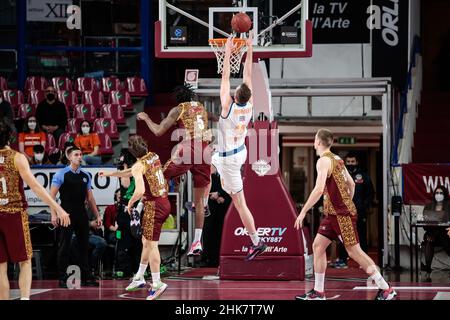 Palasport Taliercio, Venedig, Italien, 02. Februar 2022, Philipp Herkenhoff (Ratiopharm ULM) während der Umana Reyer Venezia gegen Ratiopharm Ulm - Basketball EuroCup Meisterschaft Stockfoto