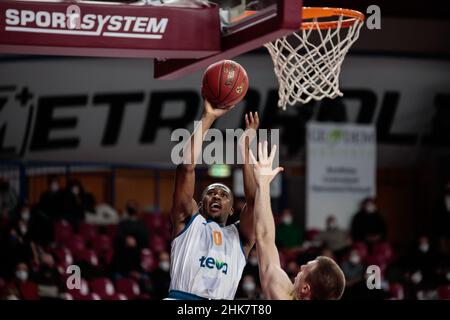 Palasport Taliercio, Venedig, Italien, 02. Februar 2022, Semaj Christon (Ratiopharm ULM) während der Umana Reyer Venezia gegen Ratiopharm Ulm - Basketball EuroCup Meisterschaft Stockfoto