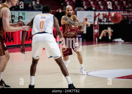 Palasport Taliercio, Venedig, Italien, 02. Februar 2022, Jordan Theodore (Umana Reyer Venezia) während der Umana Reyer Venezia gegen Ratiopharm Ulm - Basketball EuroCup Championship Stockfoto