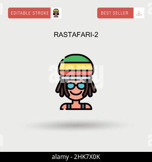 Rastafari-2 einfaches Vektorsymbol. Stock Vektor